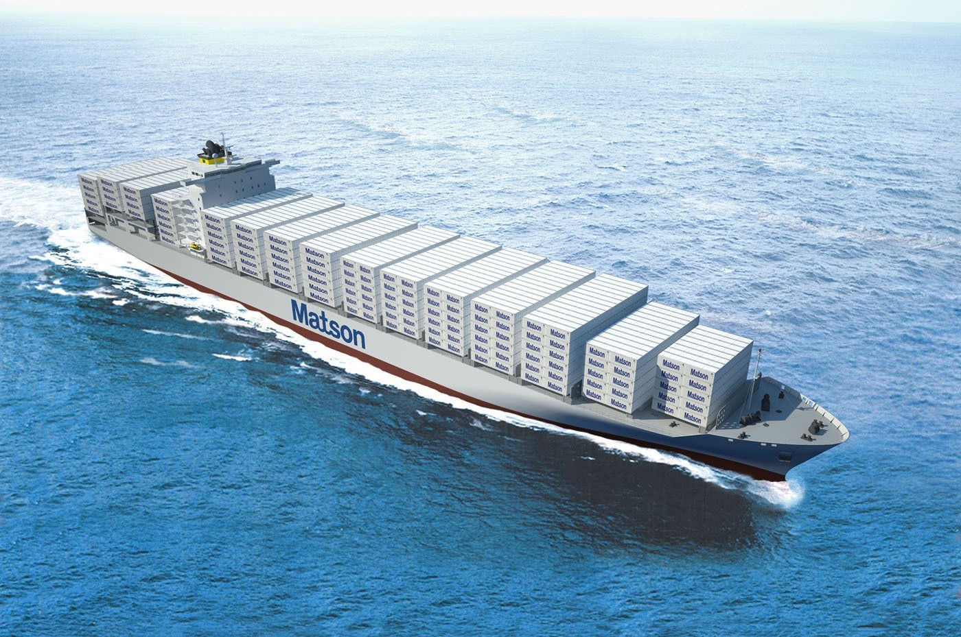 Container vessel at sea